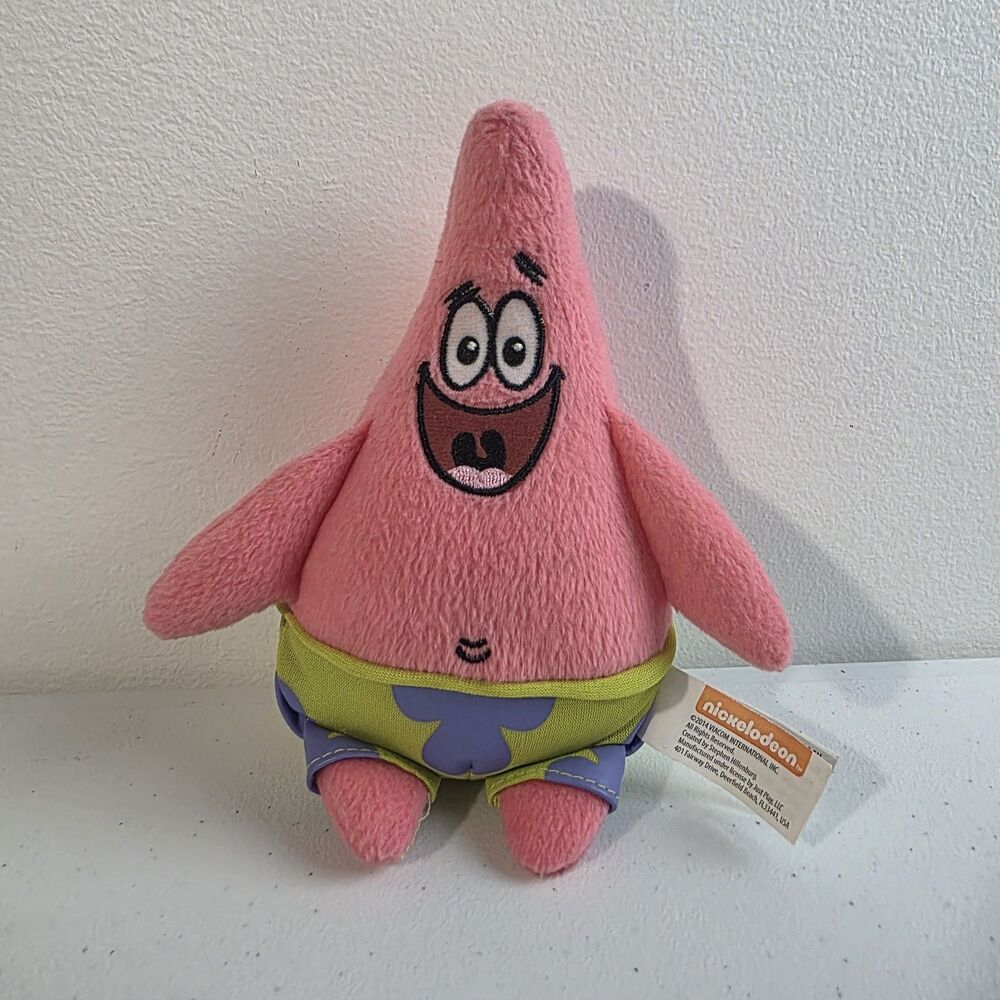 2014 Nickelodeon Viacom SpongeBob Squarepants Patrick Star 7" Beanbag Plush